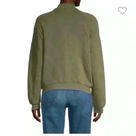 Sanctuary new Army Green Quilted Long Sleeve Full Zip Bomber Jacket Coat Size 3X - Picture 2 of 5